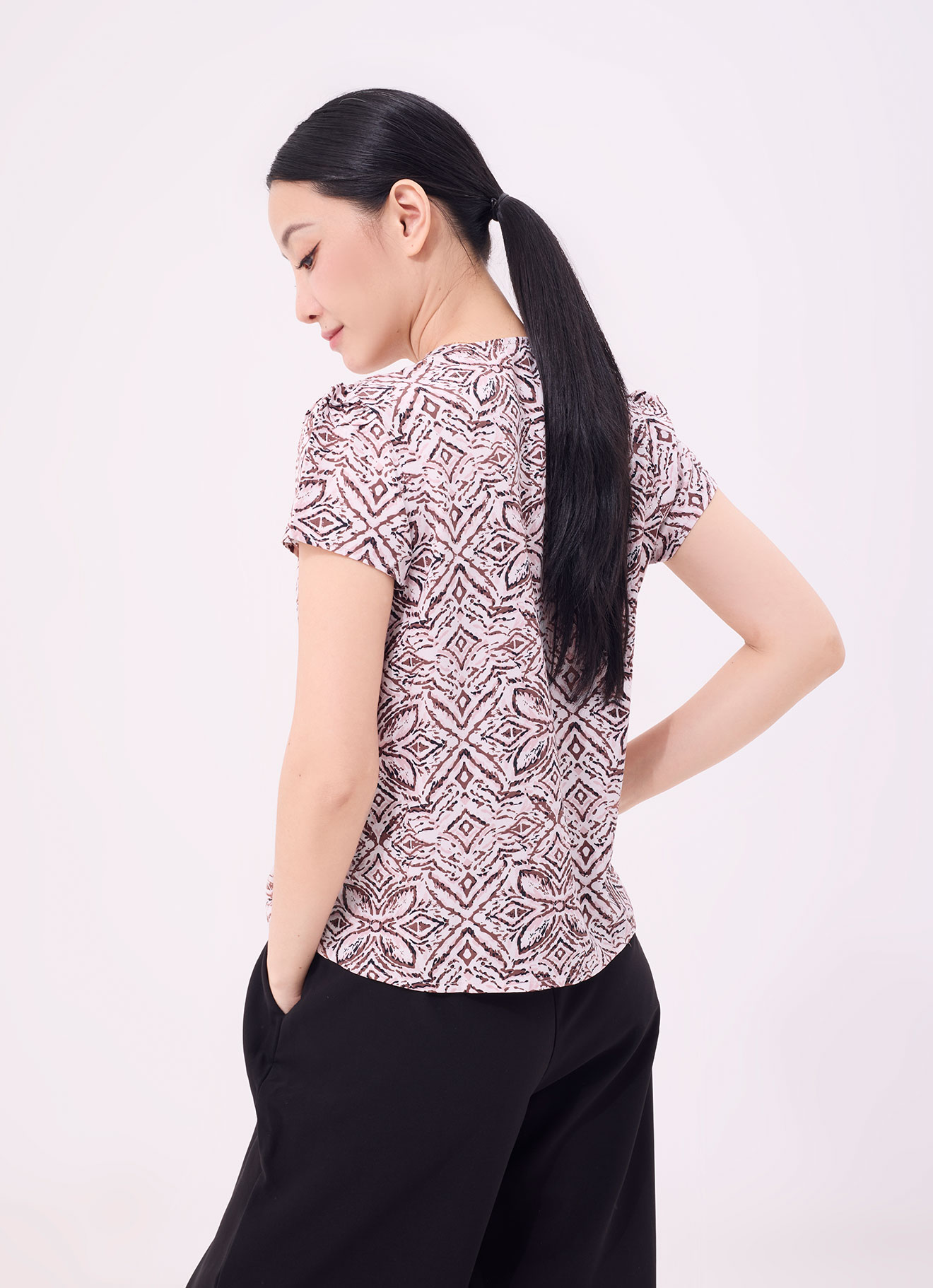 Tortoise-Shell  by Sleeve Blouse