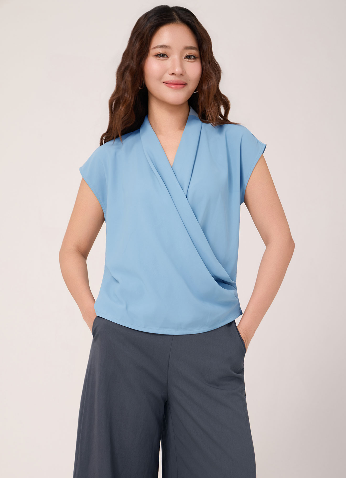 Tourmaline  by Wrap Front Blouse