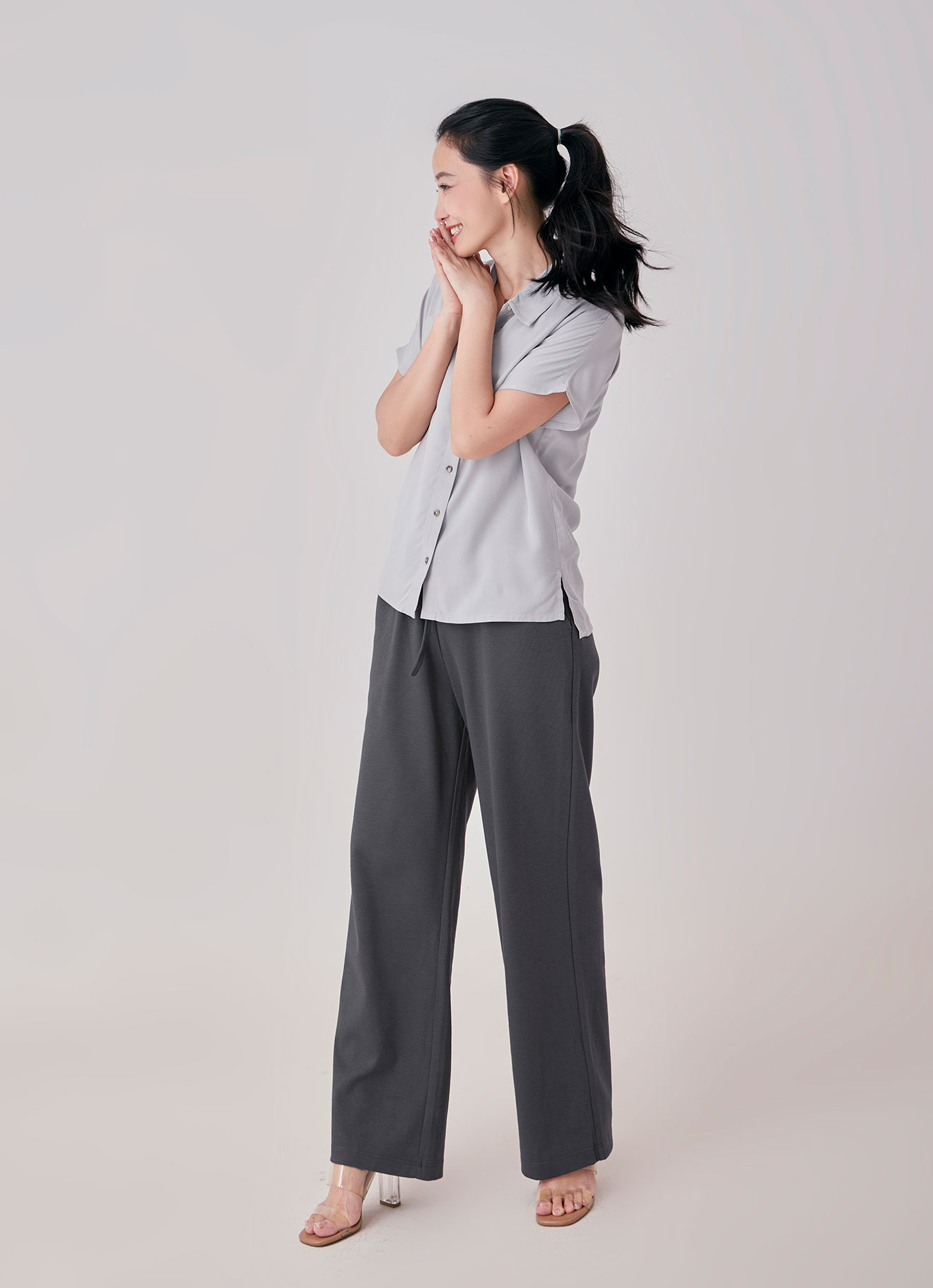 Vapor-Blue  by SHORT SLEEVE BLOUSE