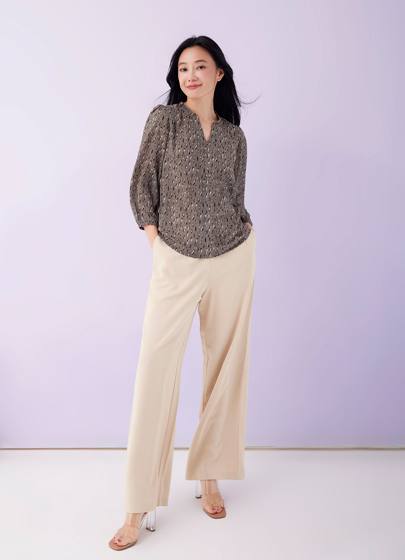 Walnut  by Sleeve Blouse