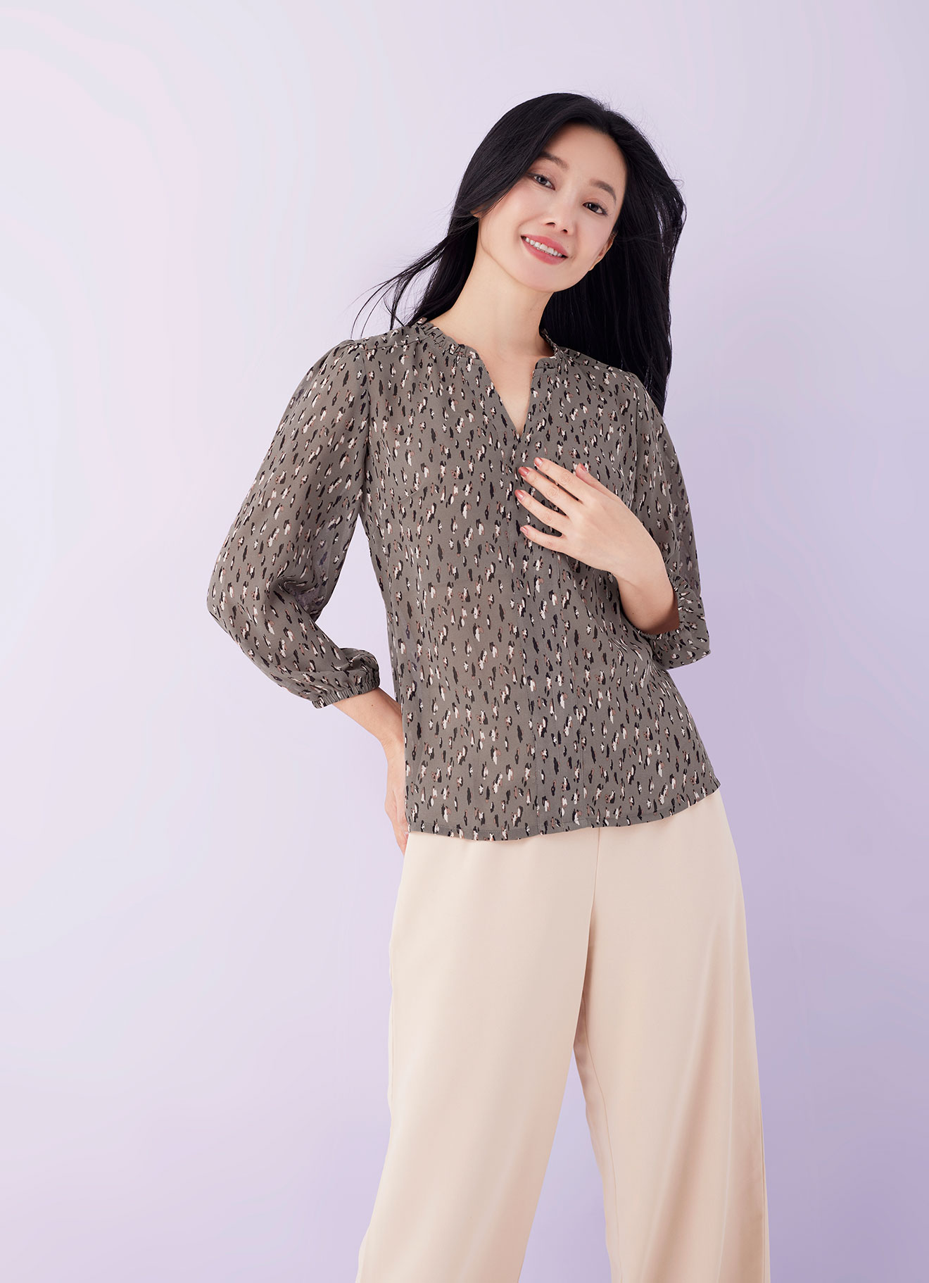 Walnut  by Sleeve Blouse