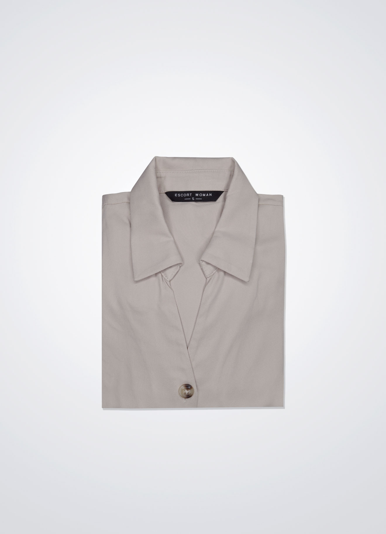 Whisper-Pink by Shirt Collar Dress with Belt