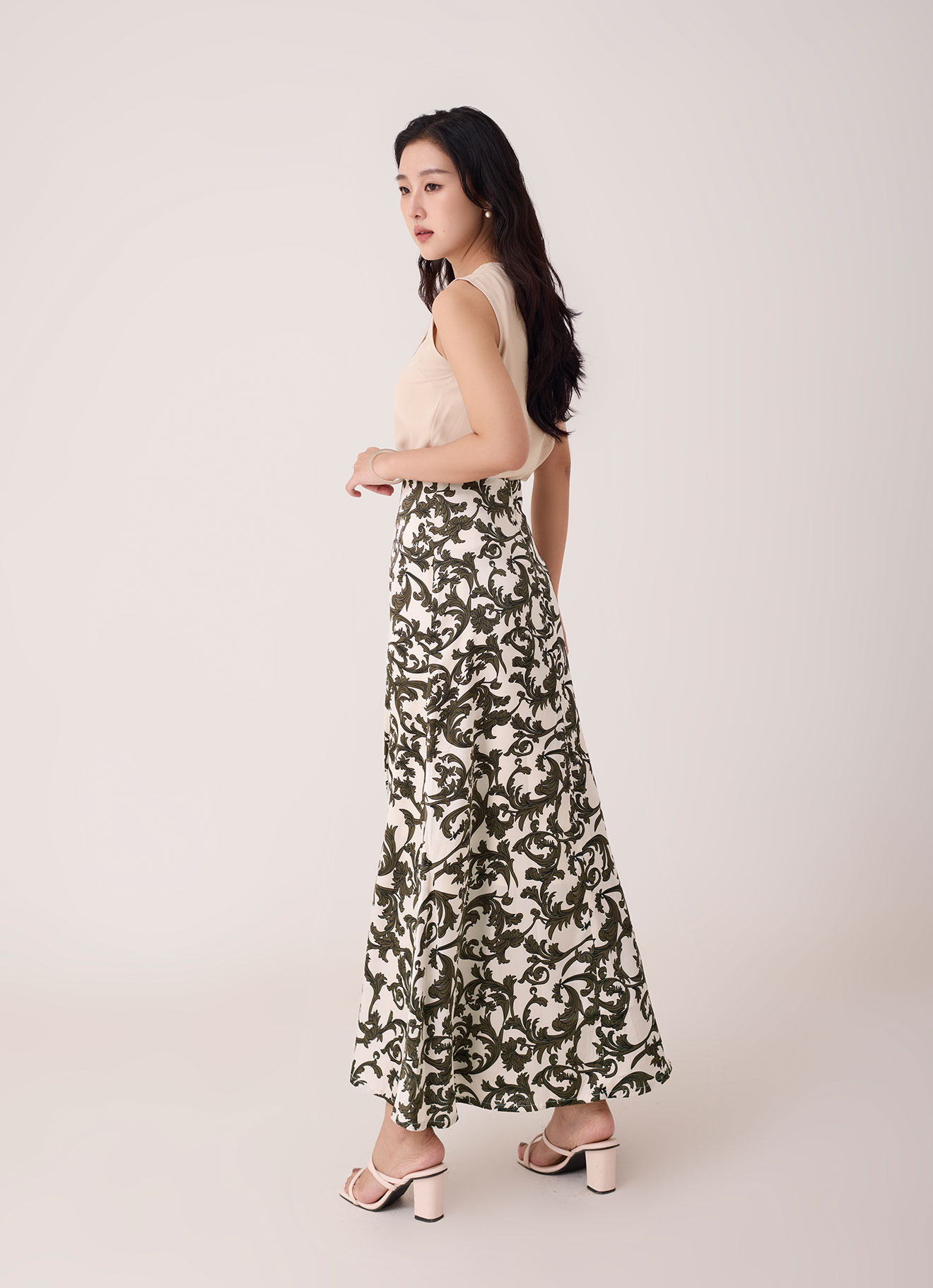 Whisper-White by Printed Skirt