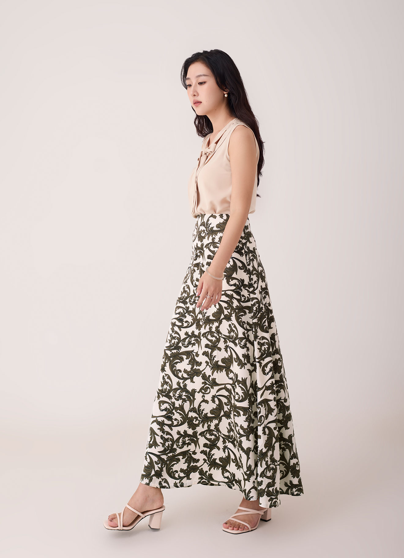 Whisper-White by Printed Skirt