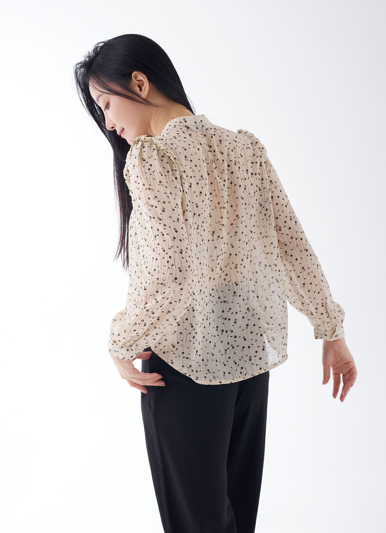 Whisper-White by Long-sleeved Blouse