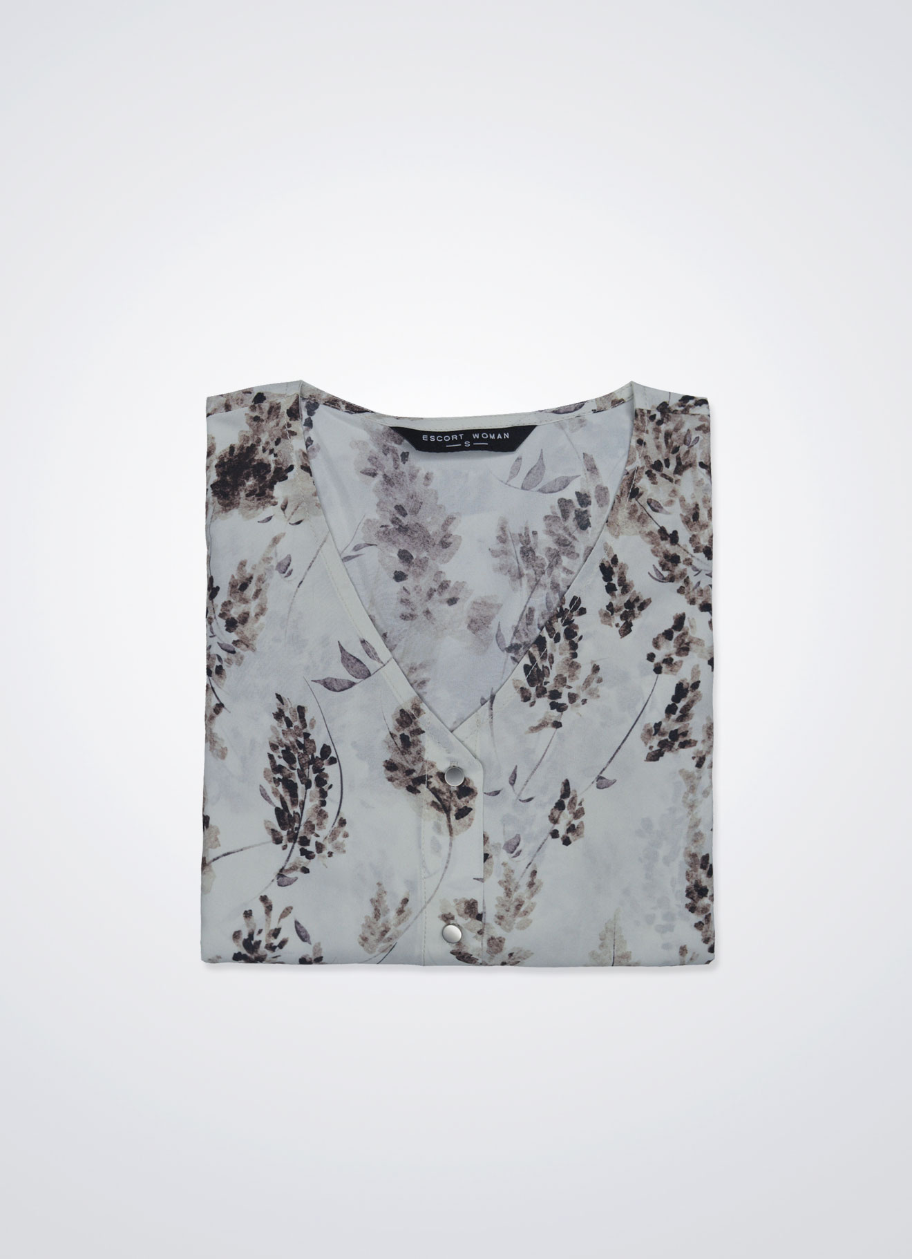 Whispert-White by V-Neck Blouse