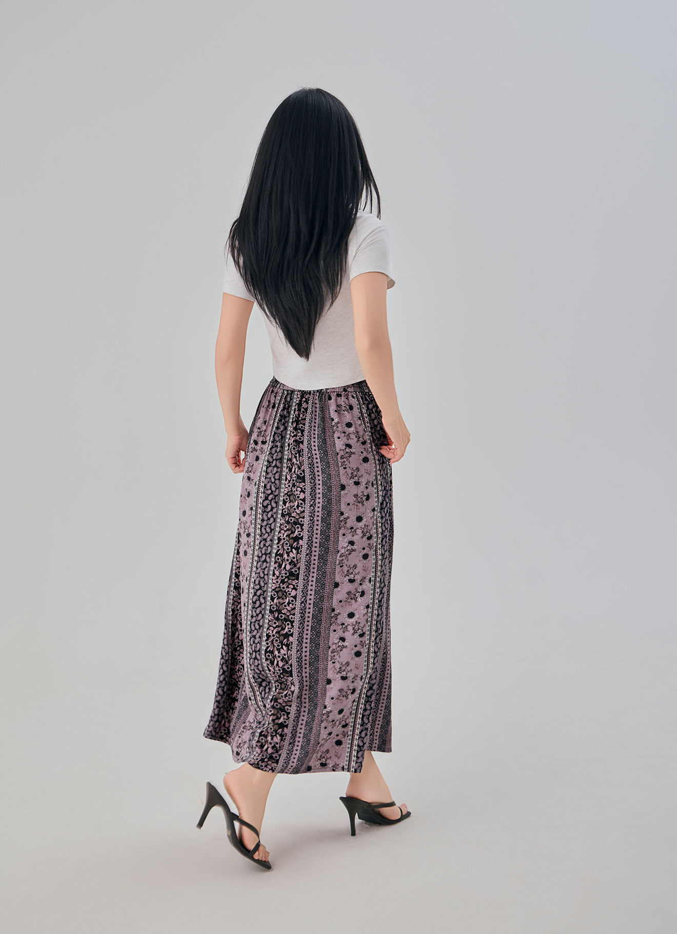 Woodrose by Printed Midi Skirt
