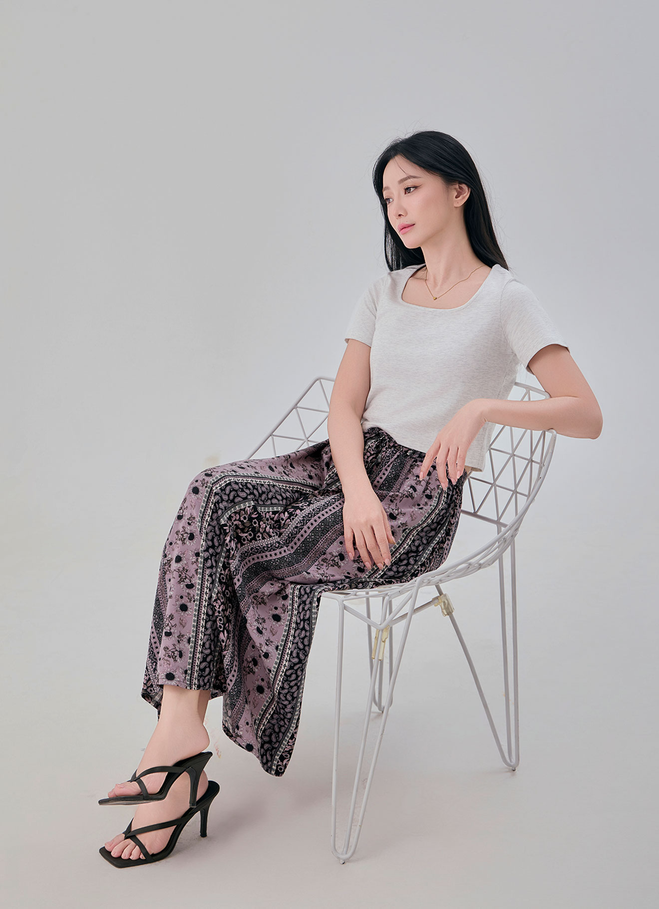 Woodrose by Printed Midi Skirt